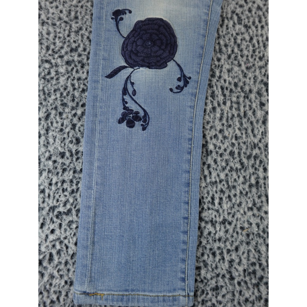 Pilcro‎ Hyphen 28 Womens Light Wash Embroidered Flower Skinny Jeans Size 28 - Picture 5 of 15